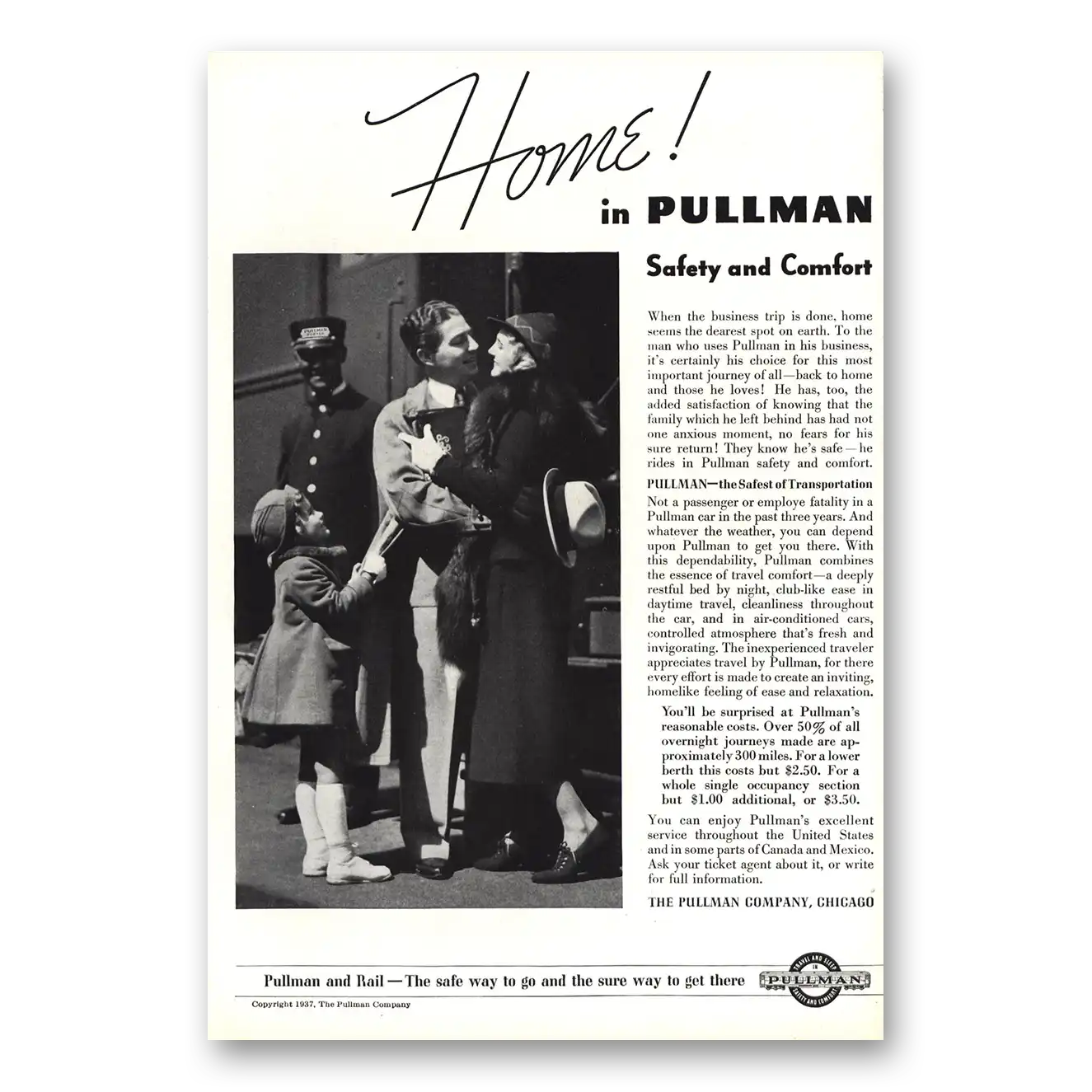 1937 Pullman Home in Pullman Vintage Magazine Print Ad