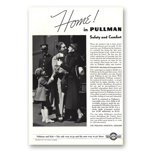 1937 Pullman Home in Pullman Vintage Magazine Print Ad