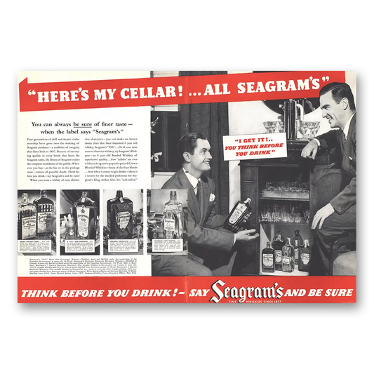 1937 Seagrams VO Whisky My Cellar All Seagrams Vintage Magazine Print Ad