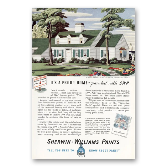 1937 Sherwin Williams Paints Edward Wilson Vintage Magazine Print Ad