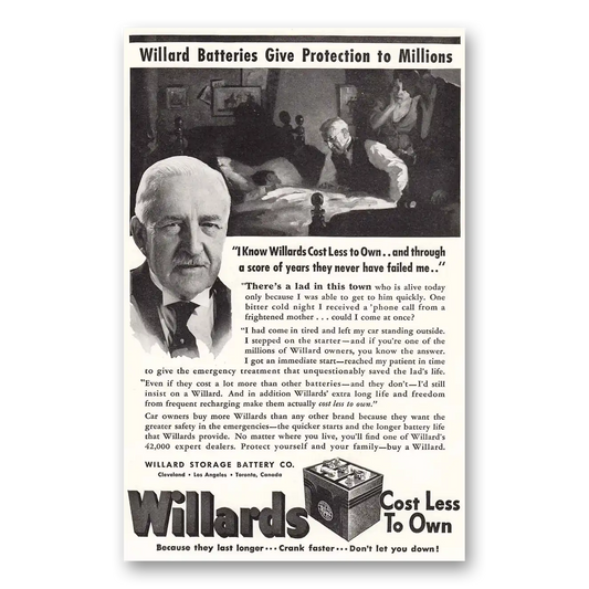 1937 Willard Storage Battery Theres a Lad in This Town Vintage Magazine Print Ad