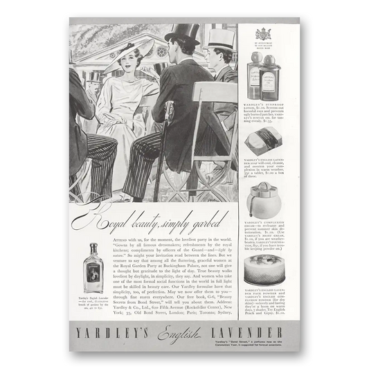 1937 English Lavender Royal Beauty Simply Garbed Vintage Magazine Print Ad