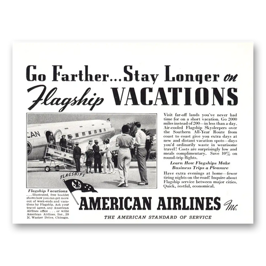 1938 American Airlines Air Cooled Flagship Skysleepers Vintage Magazine Print Ad