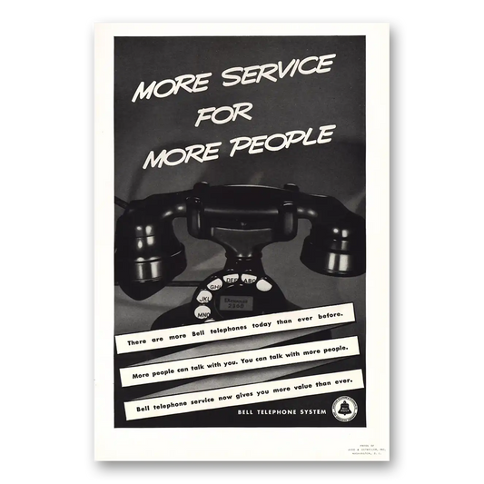 1938 Bell Telephone More Service for More People Vintage Magazine Print Ad