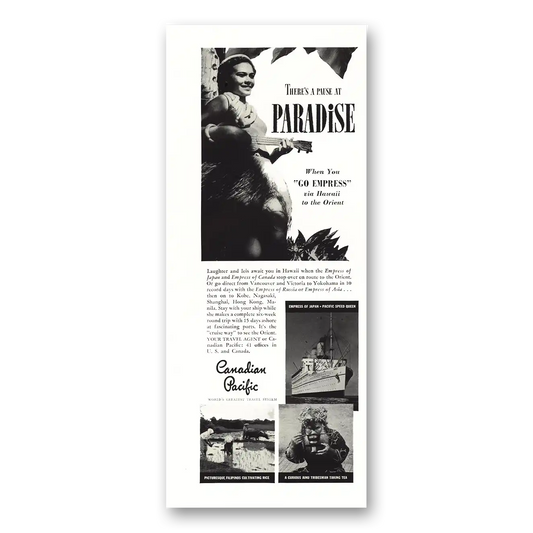 1938 Canadian Pacific Pause at Paradise Vintage Magazine Print Ad