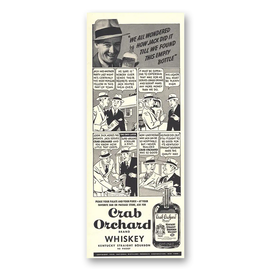 1938 Crab Orchard Whiskey We All Wondered How Jack Did It Vintage Magazine Print Ad