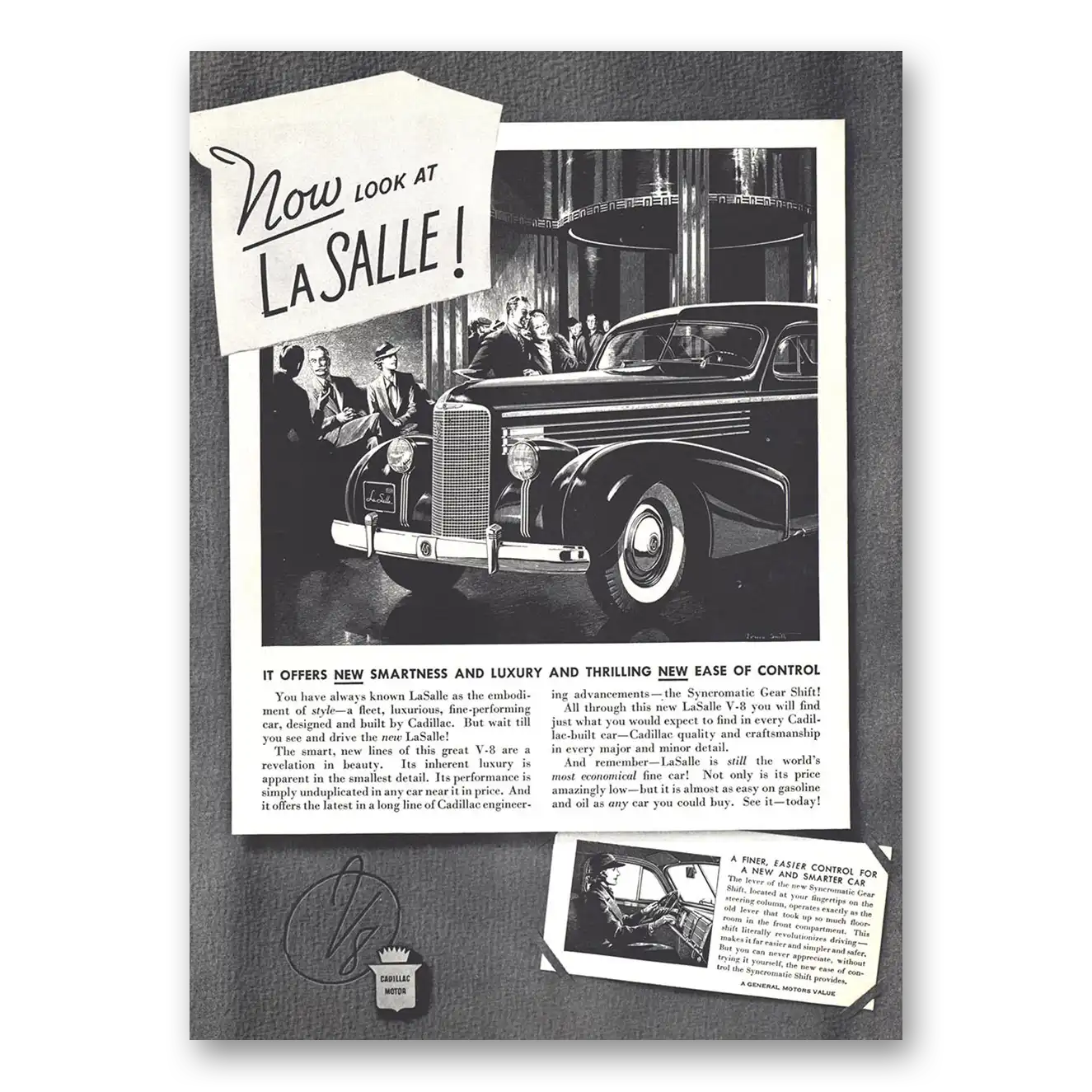 1938 Cadillac LaSalle New Smartness and Luxury Vintage Magazine Print Ad