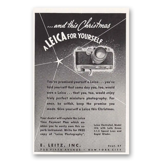 1938 Leica Cameras Leica For Yourself Vintage Magazine Print Ad