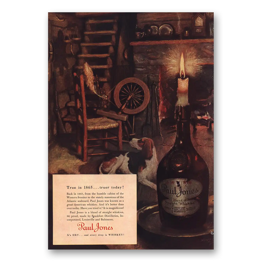 1938 Paul Jones Whiskey True In 1965 Vintage Magazine Print Ad