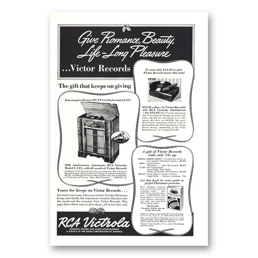 1938 RCA Victor Radios Victrola 40th Anniversary Automatic RCA Vintage Magazine Print Ad