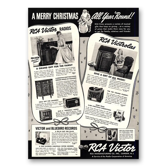 1938 RCA Victor Radios Merry Christmas All Year Round Vintage Magazine Print Ad