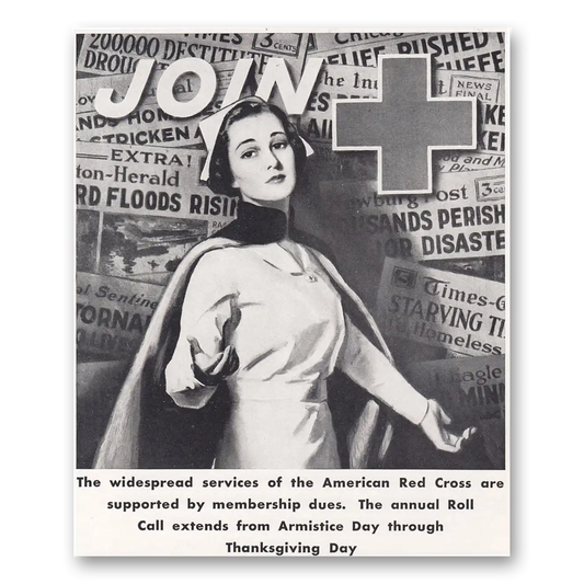 1938 American Red Cross Widespread Services Vintage Magazine Print Ad