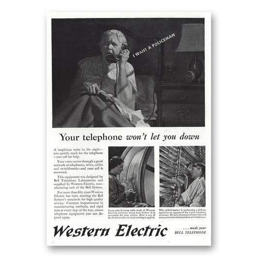 1938 Western Electric Telephone Wont Let You Down Vintage Magazine Print Ad