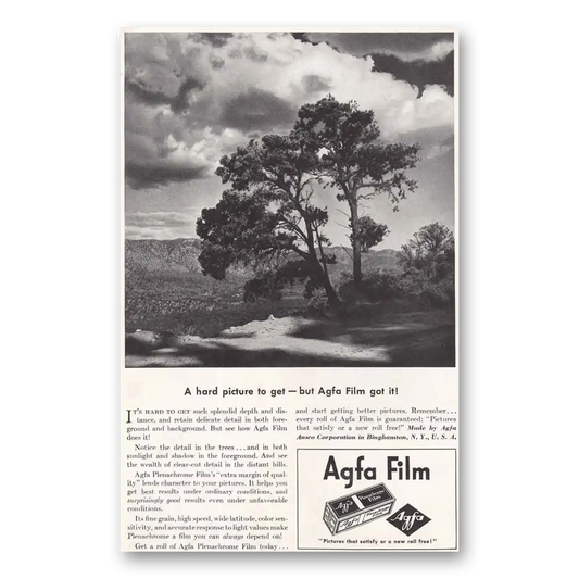 1939 Agfa Film Hard Picture to Get Vintage Magazine Print Ad