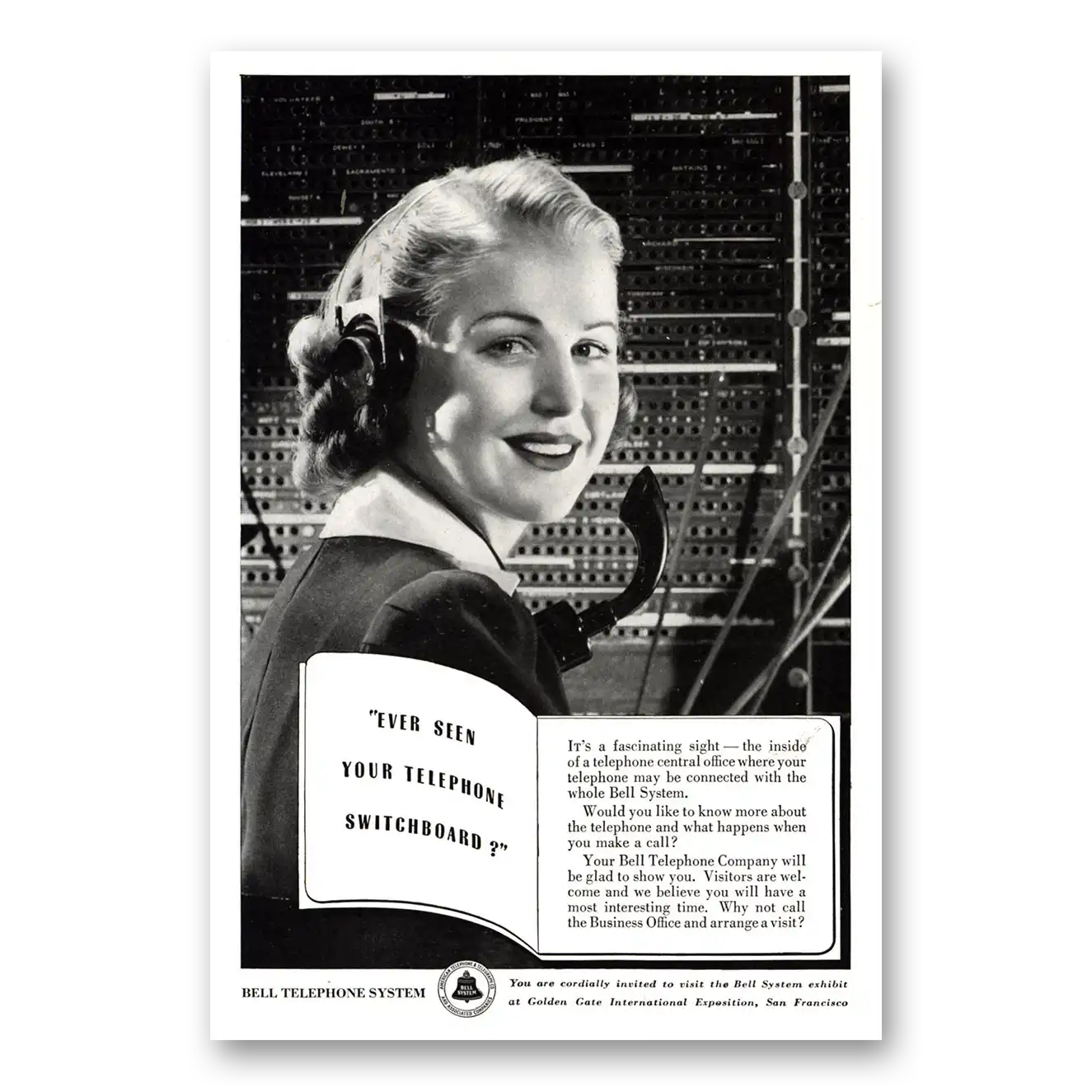 1939 Bell Telephone Ever Seen Your Telephone Switchboard Vintage Magazine Print Ad