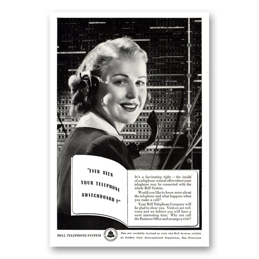 1939 Bell Telephone Ever Seen Your Telephone Switchboard Vintage Magazine Print Ad