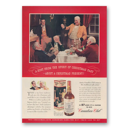 1939 Canadian Club Hint From the Spirit of Christmas Past Vintage Magazine Print Ad