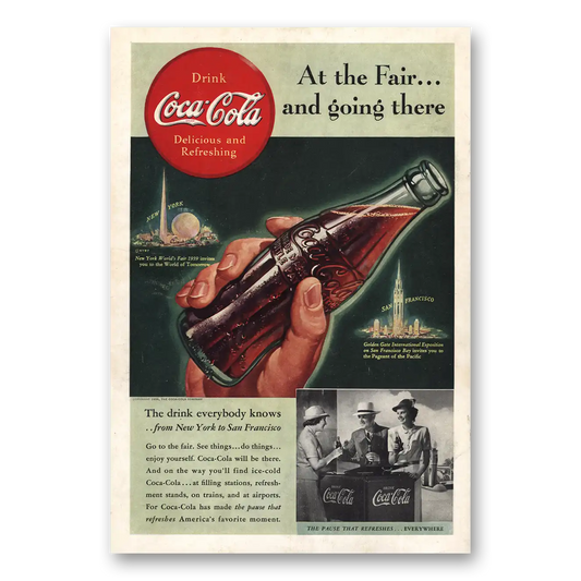 1939 Coca Cola At the Fair and Going There Vintage Magazine Print Ad