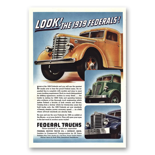 1939 Federal Motor Truck Look at the 1939 Federals Vintage Magazine Print Ad