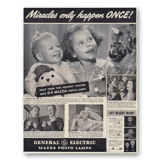 1939 Mazda Lamps Miracles Only Happen Once Vintage Magazine Print Ad