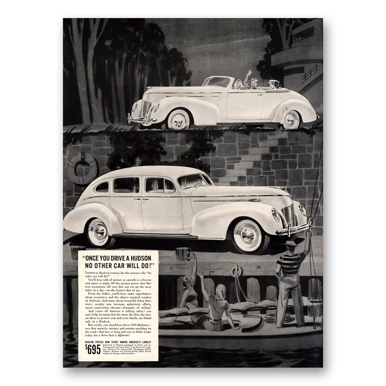 1939 Hudson Motor Car Once You Drive No Other Car Will Do Vintage Magazine Print Ad