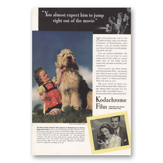 1939 Kodachrome Film Jump Right Out of the Movie Vintage Magazine Print Ad