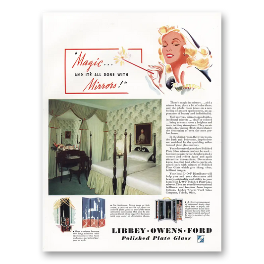 1939 Polished Plate Glass Magic Done With Mirrors Vintage Magazine Print Ad