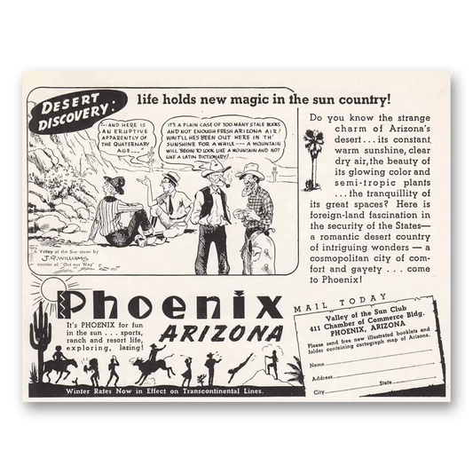 1940 Phoenix Arizona Desert Vintage Magazine Print Ad