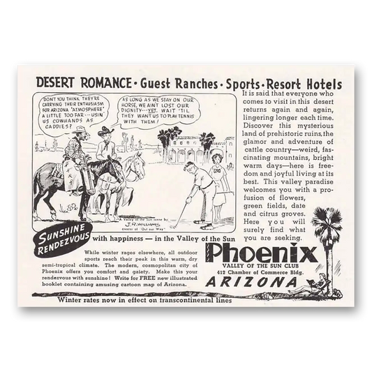 1940 Phoenix Arizona Desert Romance Vintage Magazine Print Ad