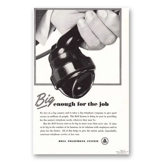 1940 Bell Telephone Big Enough for the Job Vintage Magazine Print Ad