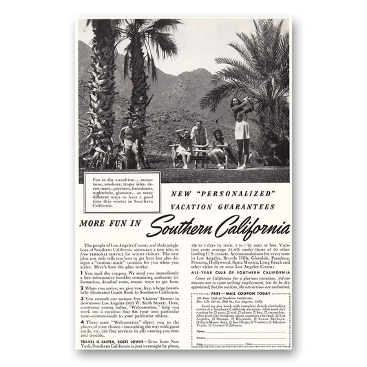 1940 Southern California Golf More Fun In Southern California Vintage Magazine Print Ad