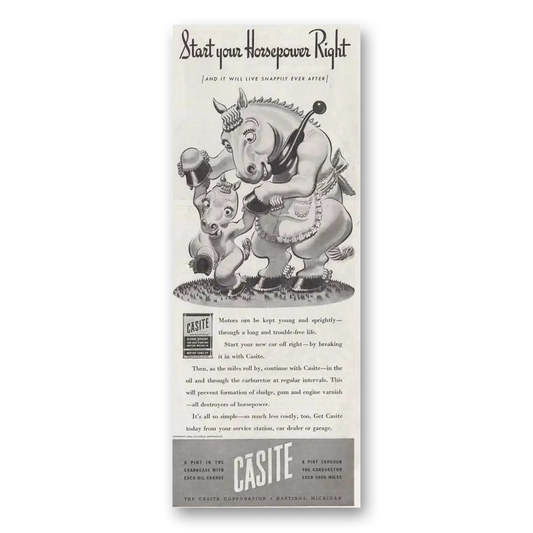 1940 Casite Start Your Horsepower Right Vintage Magazine Print Ad