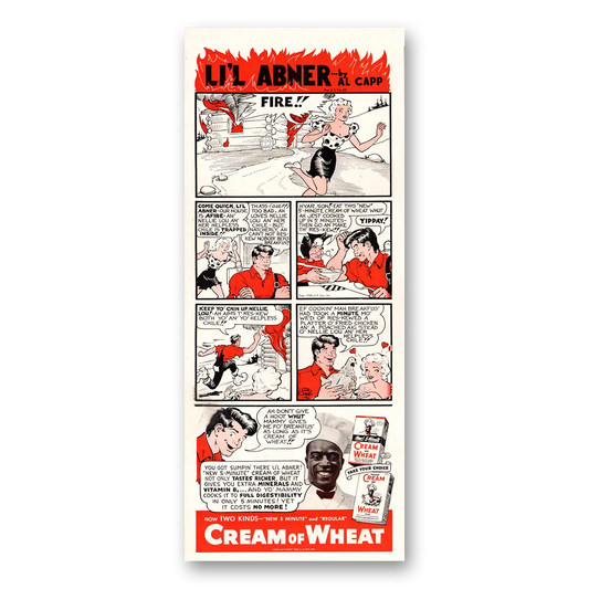 1940 Cream of Wheat Lil Abner Fire Vintage Magazine Print Ad