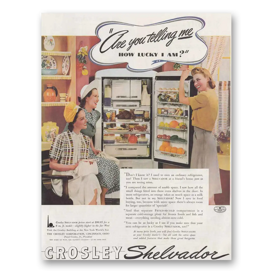 1940 Crosley Refrigerators Shelvador Are You Telling Me Vintage Magazine Print Ad