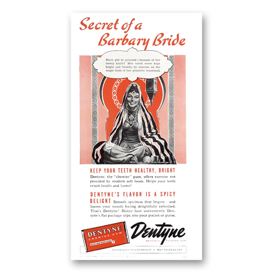 1940 Dentyne Secret of Barbary Bride Vintage Magazine Print Ad