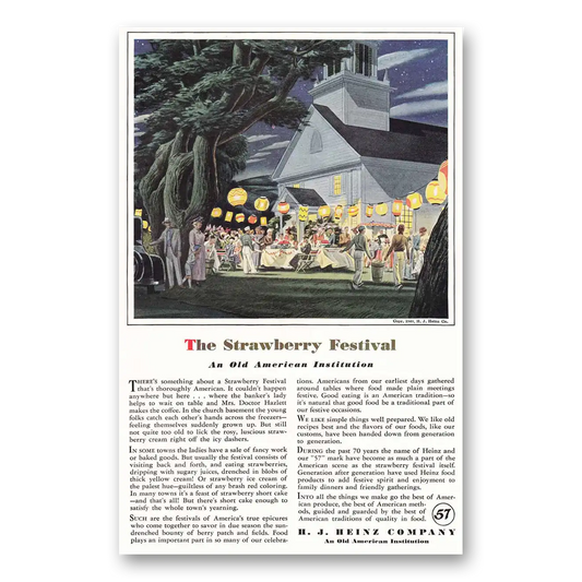 1940 Heinz Strawberry Festival Vintage Magazine Print Ad