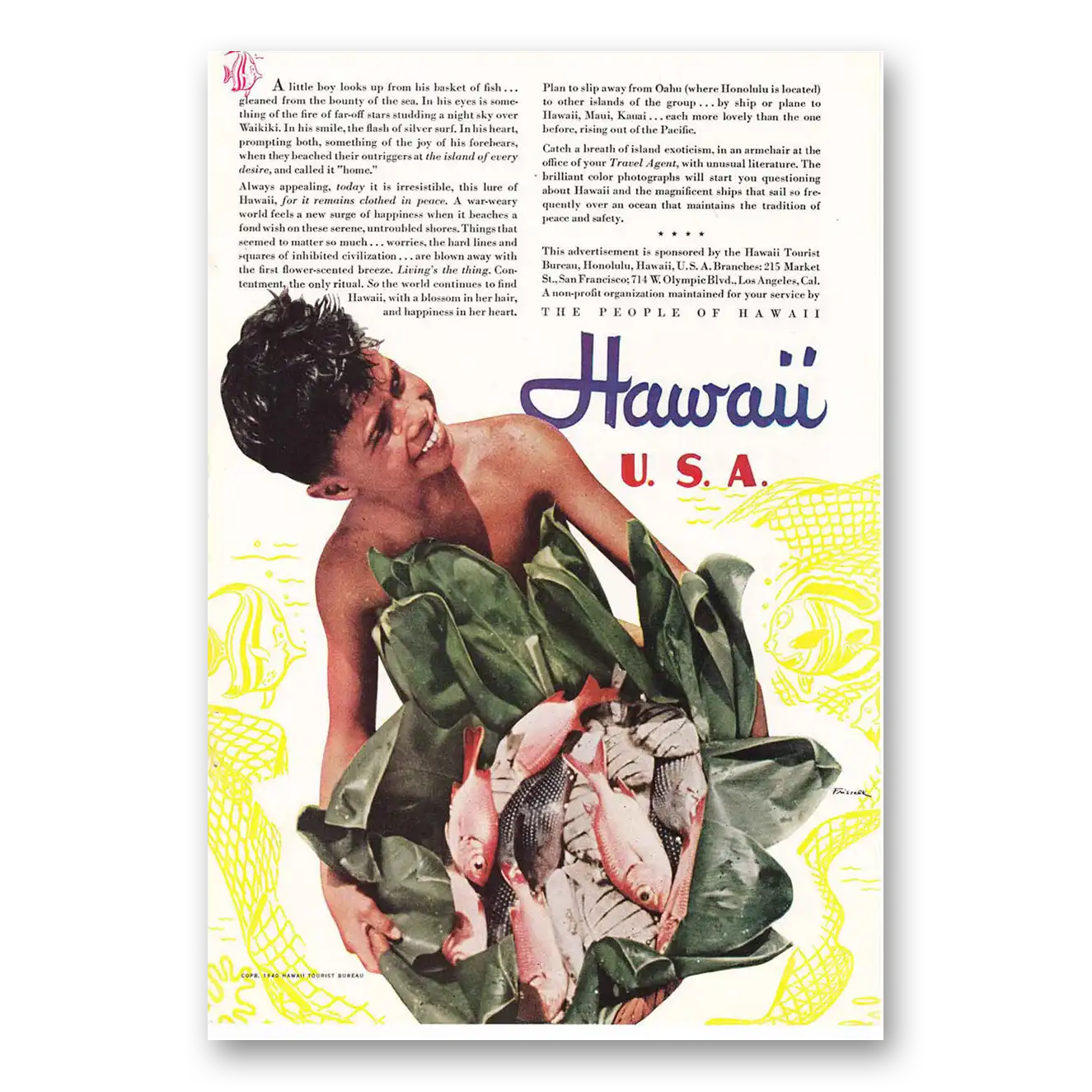 1940 Hawaii Hawaii USA Vintage Magazine Print Ad