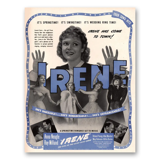 1940 Irene Movie Promo Anna Neagle and Ray Milland Vintage Magazine Print Ad