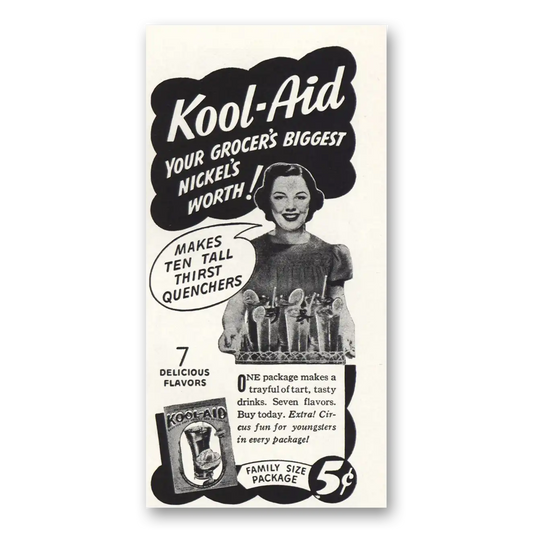 1940 Kool Aid Grocers Biggest Nickels Worth Vintage Magazine Print Ad