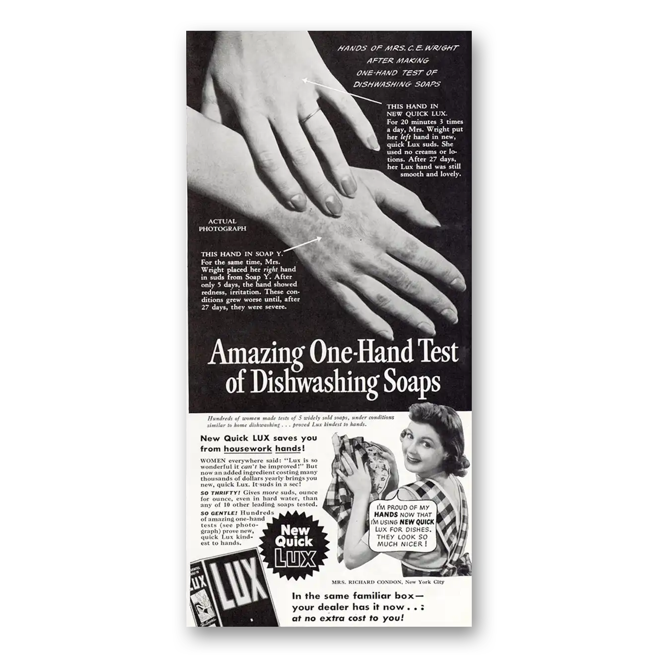 1940 Lux Soap Amazing One Hand Test Vintage Magazine Print Ad