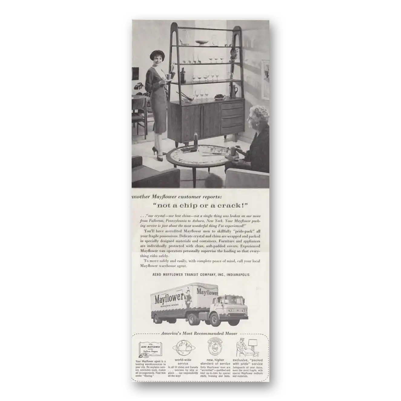 1961 Mayflower Moving Trucks Transit Not a Chip or Crack Vintage Magazine Print Ad