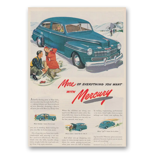 1939 Mercury 8 More of Everything You Want Vintage Magazine Print Ad