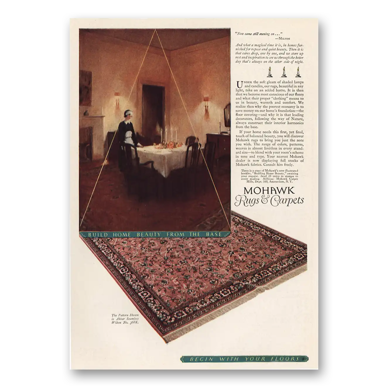 1930 Mohawk Carpet Mills What a Magical Time It Is Vintage Magazine Print Ad