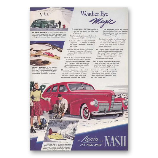 1940 Nash Motors Weather Eye Magic Vintage Magazine Print Ad