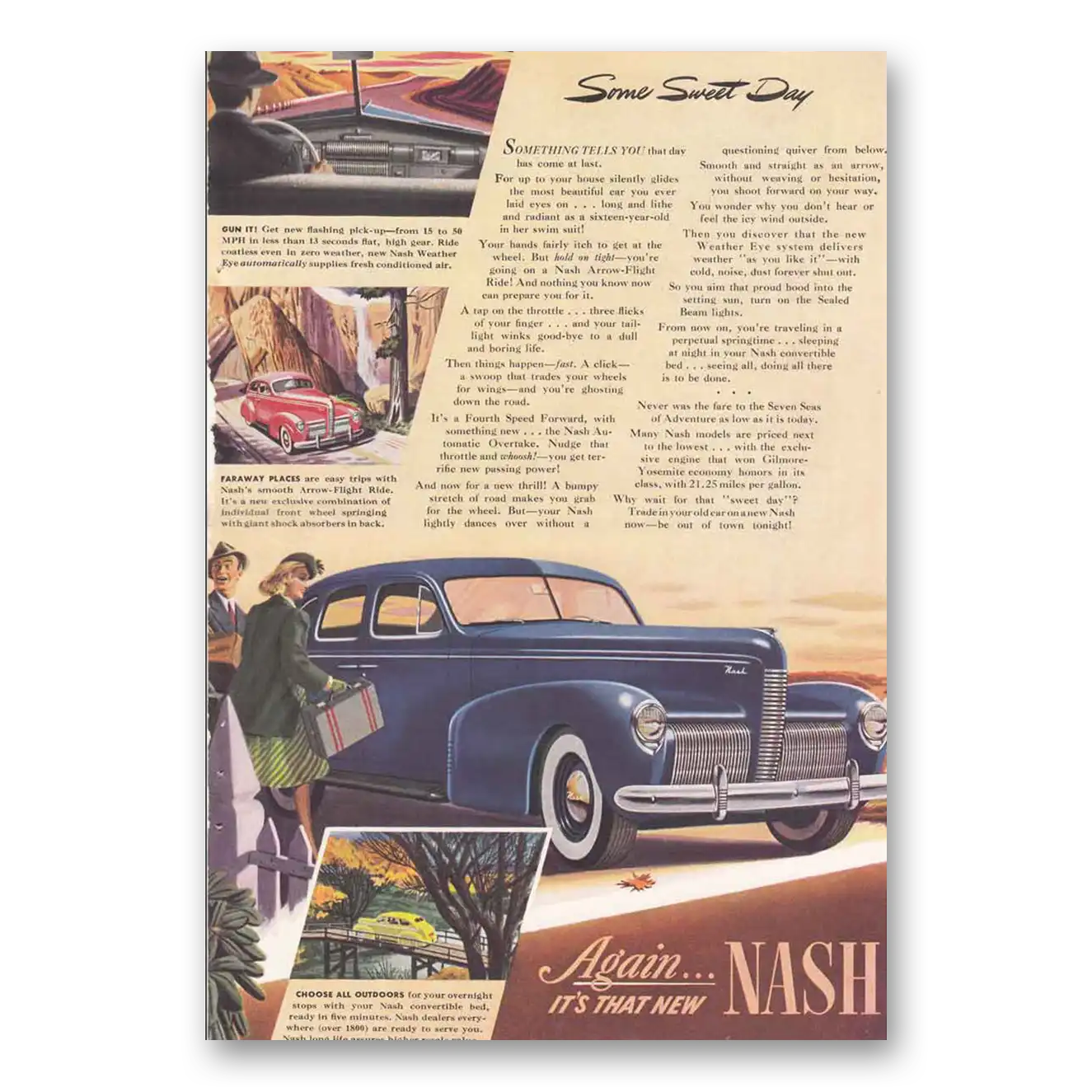 1939 Nash Motors Some Smart Day Vintage Magazine Print Ad