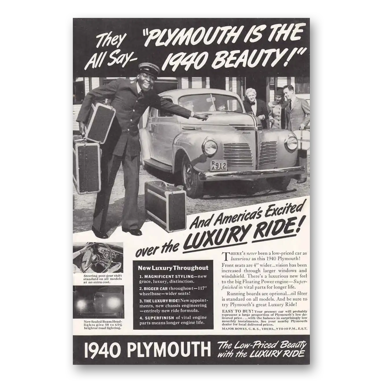 1939 Plymouth They All Say Plymouth Is the Beauty Vintage Magazine Print Ad