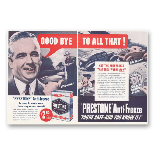 1940 Prestone Anti Freeze Anti Freeze Good By To All That Vintage Magazine Print Ad