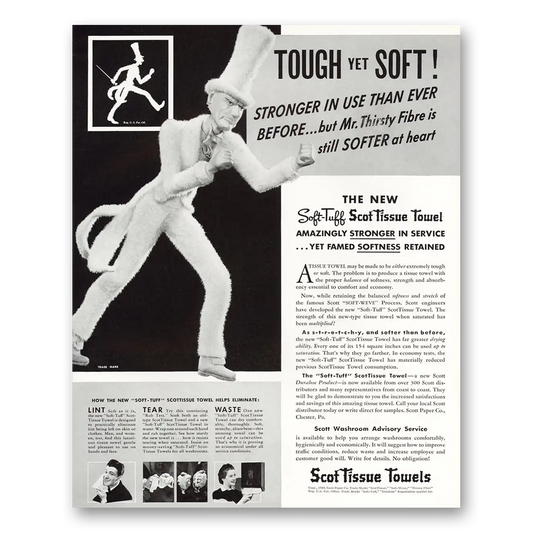 1940 Scot Tissue Tough Yet Soft Vintage Magazine Print Ad