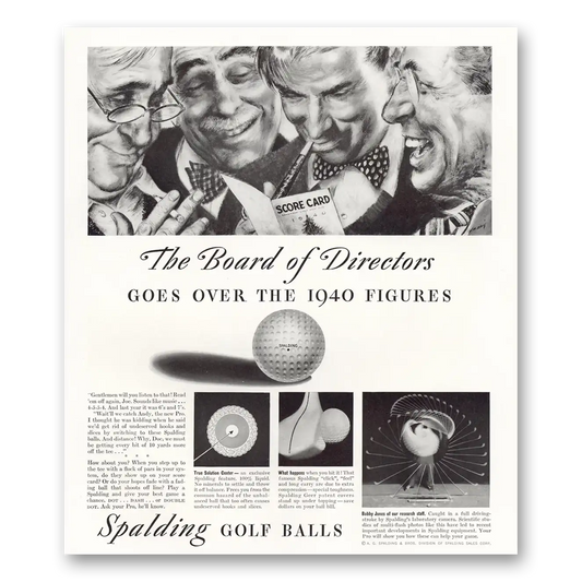 1940 Spalding Golf Balls Board of Directors Vintage Magazine Print Ad