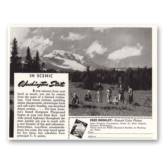 1940 Washington Evergreen Playground Vintage Magazine Print Ad